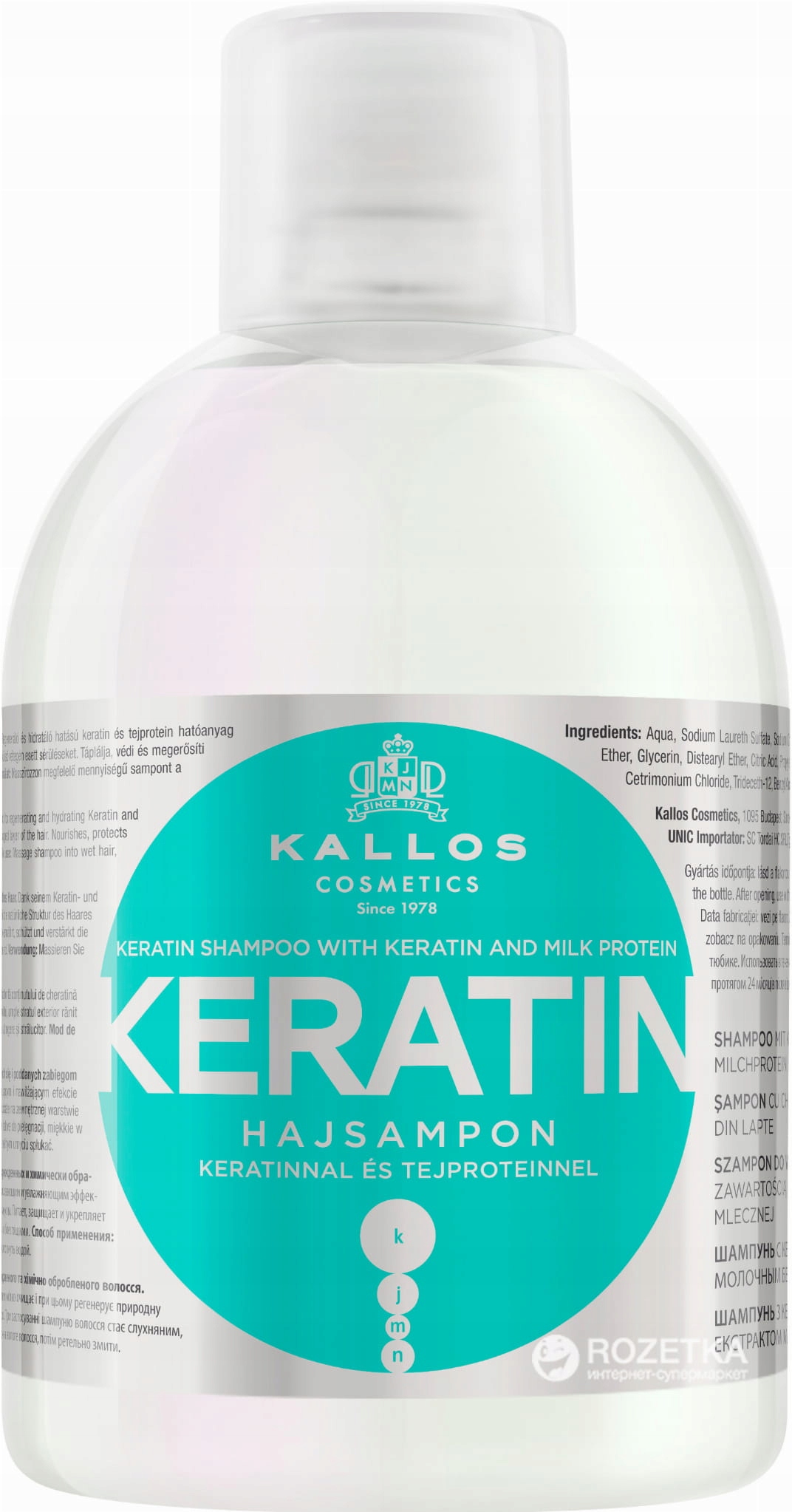 kallos keratin szampon do włosów keratynowy 1000 m