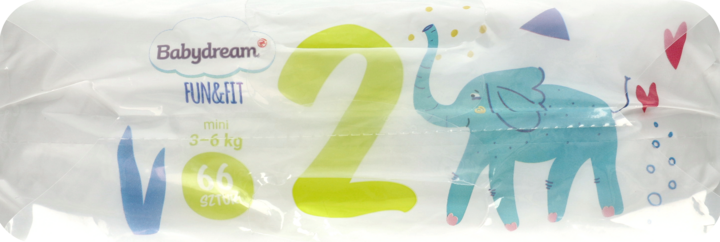 babydream fun&fit pieluszki jednorazowe mini2 3-6 kg