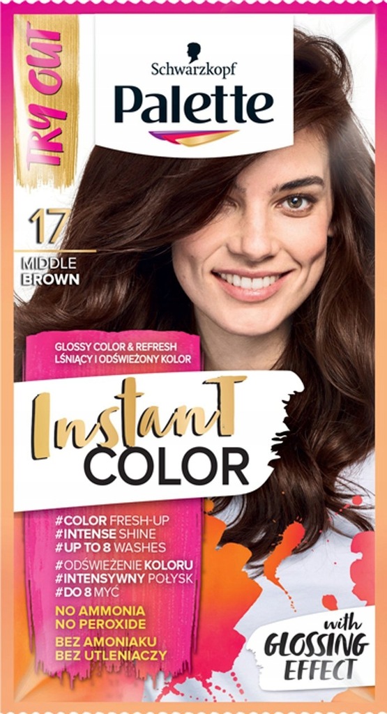 pallete instant color szampon koloryzujący nr 17 średni brąz