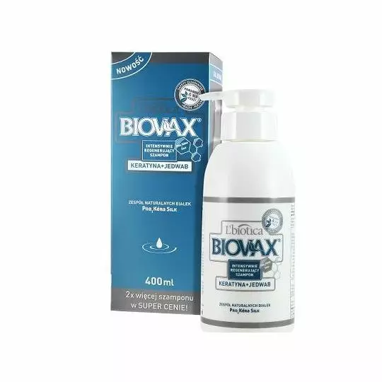 l biotica biovax intensywnie regenerujący szampon 400ml keratyna jedwab