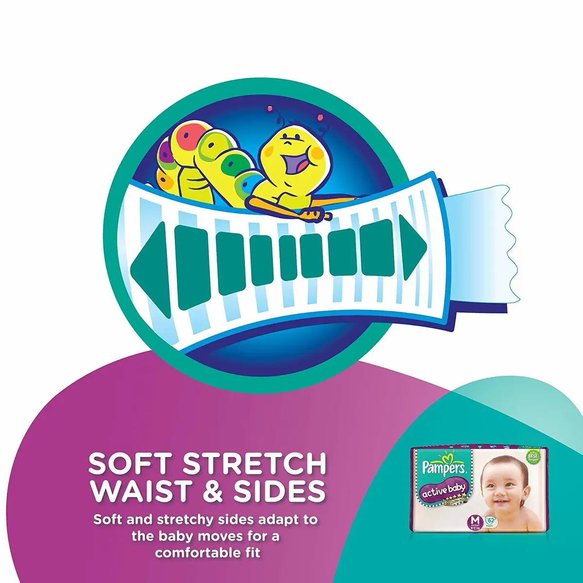 pampers active baby 3 62 szt