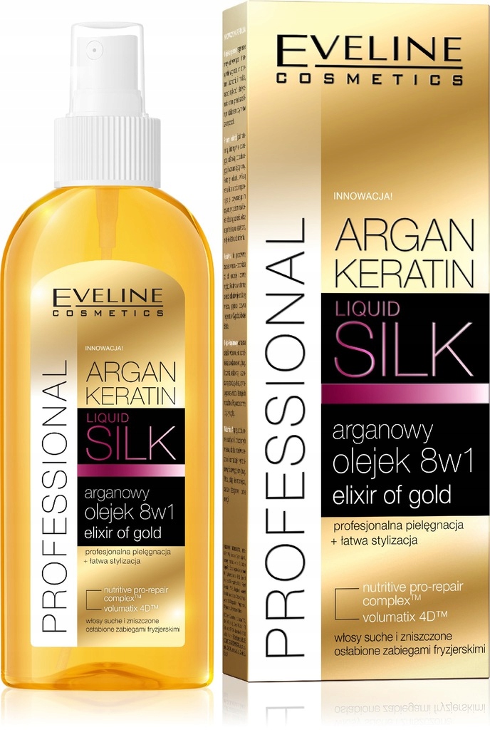 eveline cosmetics argan keratin olejek do włosów 8 w 1