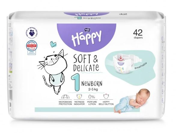 bella happy pieluszki pieluchy newborn 1 2-5kg 42szt