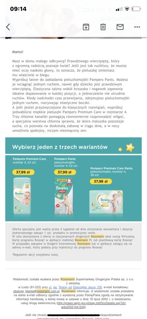 pampers rossnę za darmo