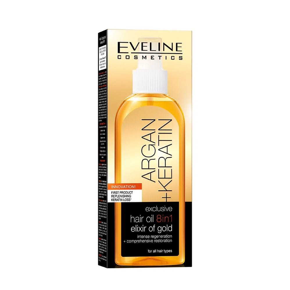 eveline cosmetics argan keratin olejek do włosów 8 w 1