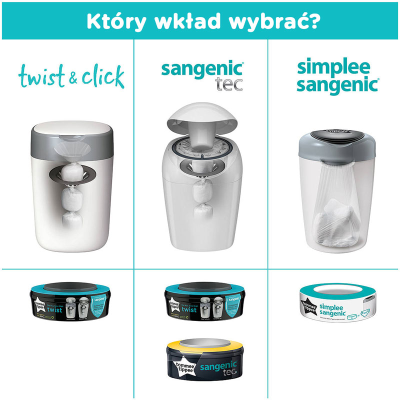 gadżety dla noworodka tommee tippee sangenic plus kosz na pieluchy