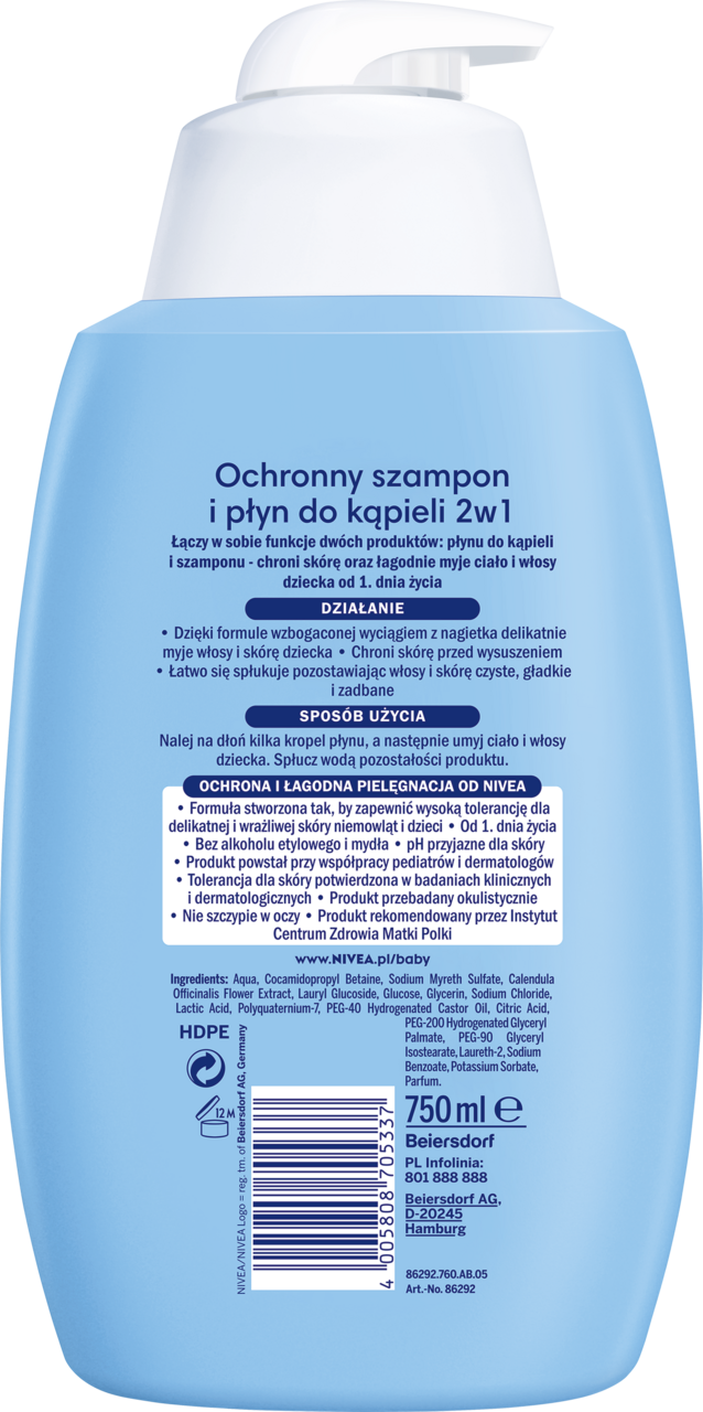 nivea baby ochronny szampon i plyn sroka