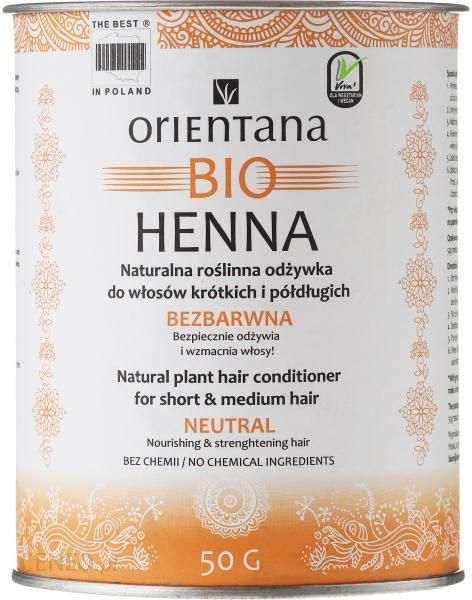 orientana bio henna naturalna roślinna odżywka do włosów bezbarwna