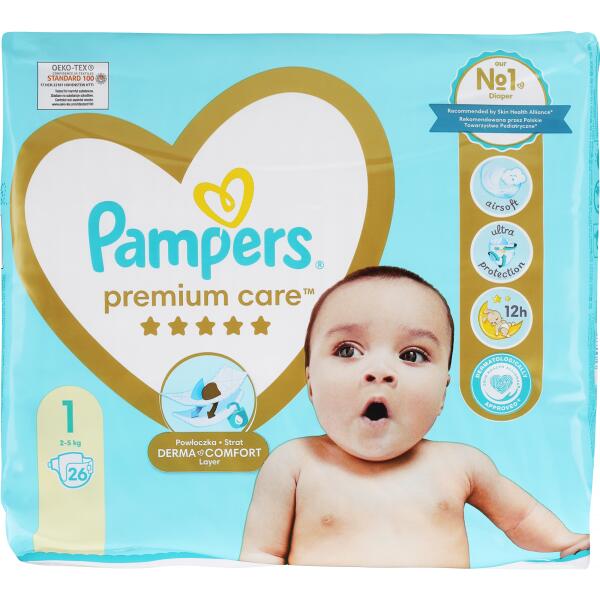 pampers premium care newborn 1 pieluszki 2-5 kg 88 sztuk