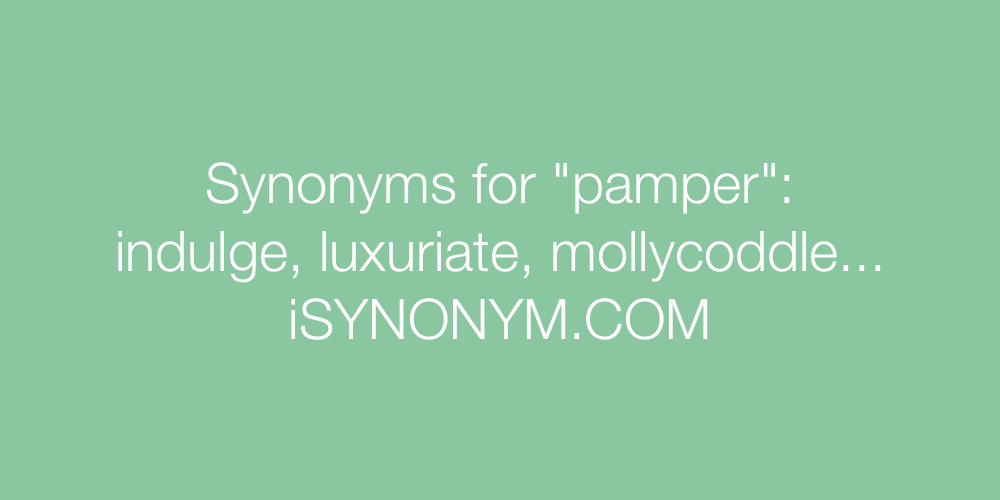 to pamper synonym